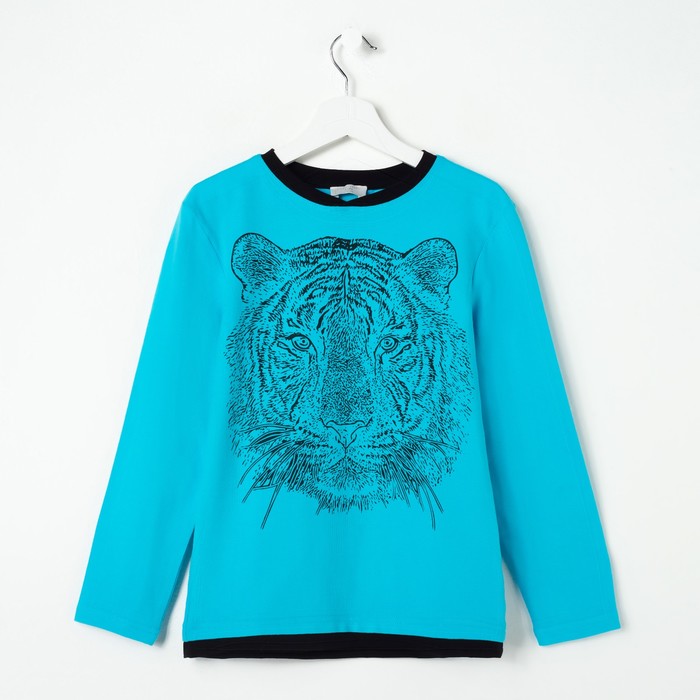 Джемпер для мальчика трикотажный, рост 104-110 см, цвет голубой 11021704/0832