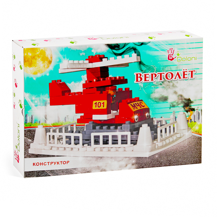 Конструктор детский "Вертолёт", 56 деталей