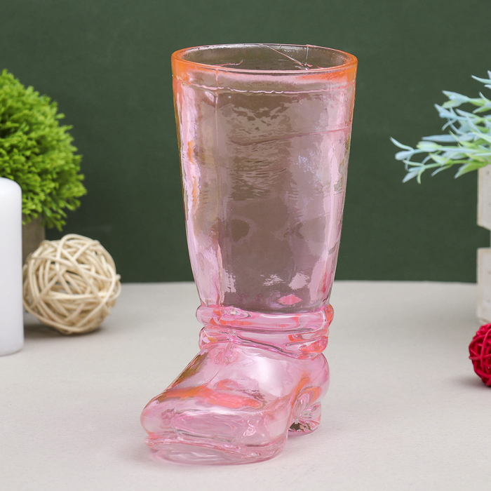 Ваза "Ботфорт" розовый 18,5х8,5х11 см, 0,46л  1562