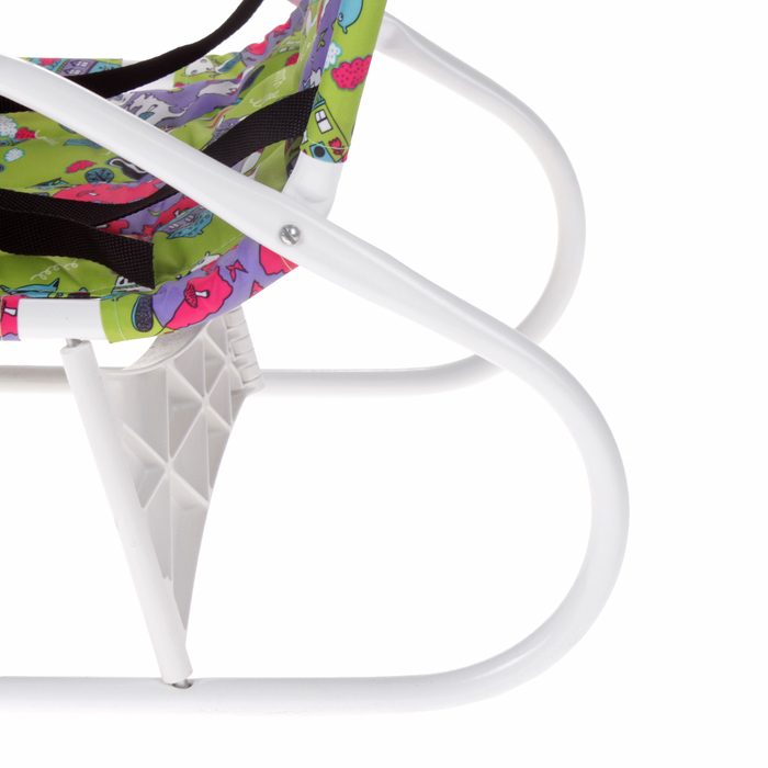 Санки детские складные с переставляемым толкателем и конвертом, цвет: зеленый