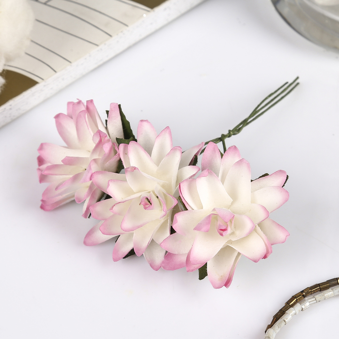 Декор для творчества "Астра с розовым оттенком" (набор 9 шт) 4х4 см