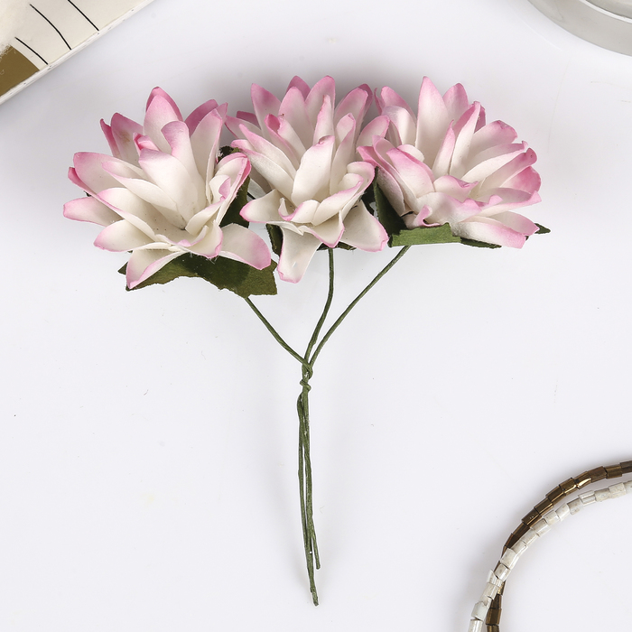 Декор для творчества "Астра с розовым оттенком" (набор 9 шт) 4х4 см