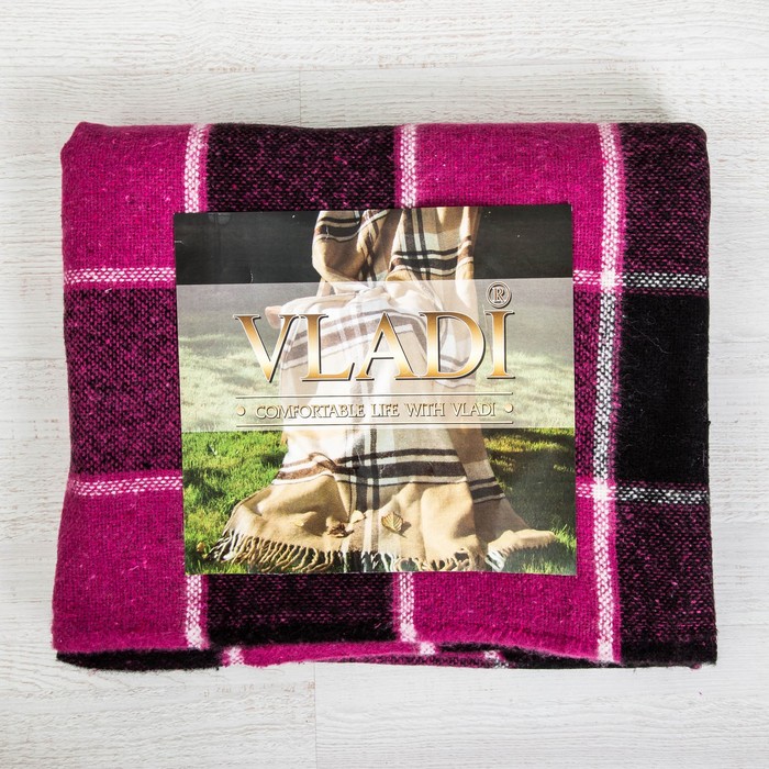 Плед шерстяной "Palermo", 140х200 см, мал/черн/бел, рис МИКС, 20% шерсть 80% акрил