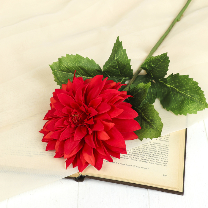 Цветы искусственные "Георгин благо" 15*59 см, красный