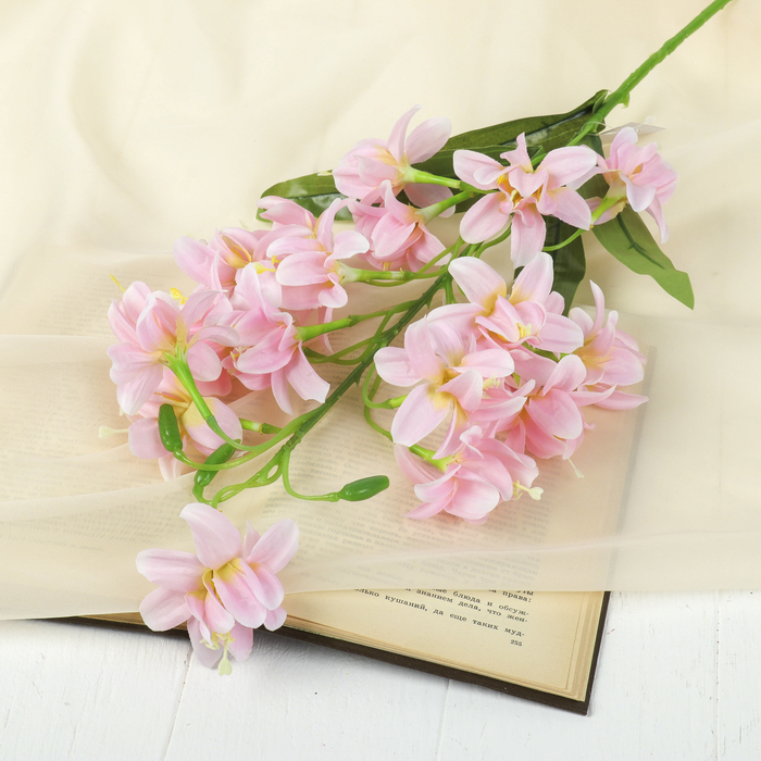 Цветы искусственные "Колокольчик скученный" 8*84 см, розовый