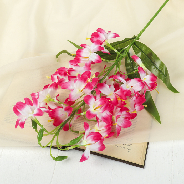 Цветы искусственные "Колокольчик скученный" 8*84 см, малиновый