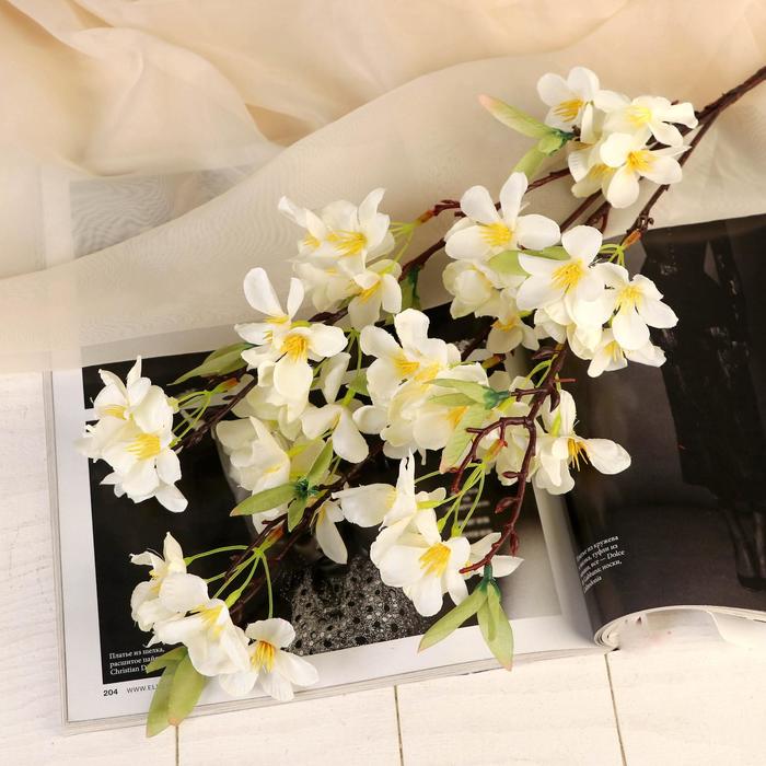 Цветы искусственные "Цинерария" 6*85 см, белая