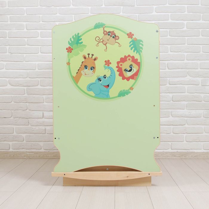 Детская кроватка «Зоопарк» на колёсах или качалке, с поперечным маятником, цвет фисташковый