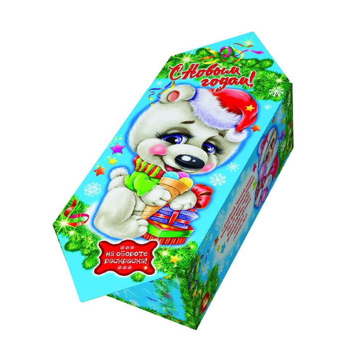 Подарочная коробка "Мишка белый", конфета малая, сборная, 9 х 5,8 х 12.8 см