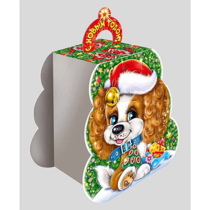 Подарочная коробка "Кудряшка", елочка с пластиком, 16.8 х 11 х 16.2 см