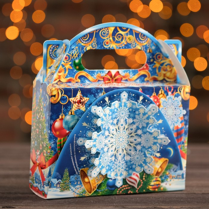 Подарочная коробка "Встреча", снежинка малая, 18 х 5.6 х 12.9 см