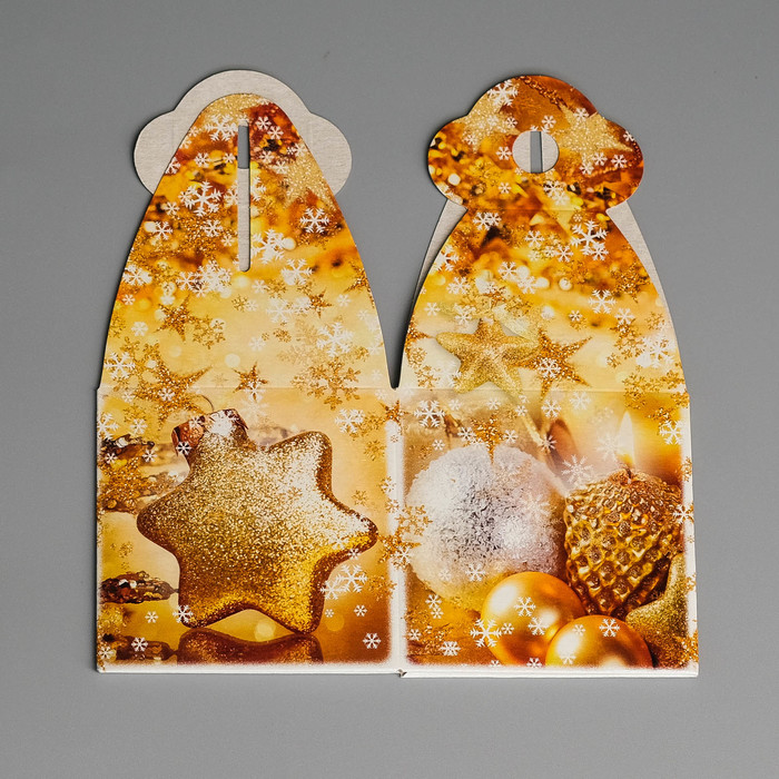 Подарочная коробка "Золотой", кубик малый, 9 х 9 х 13 см