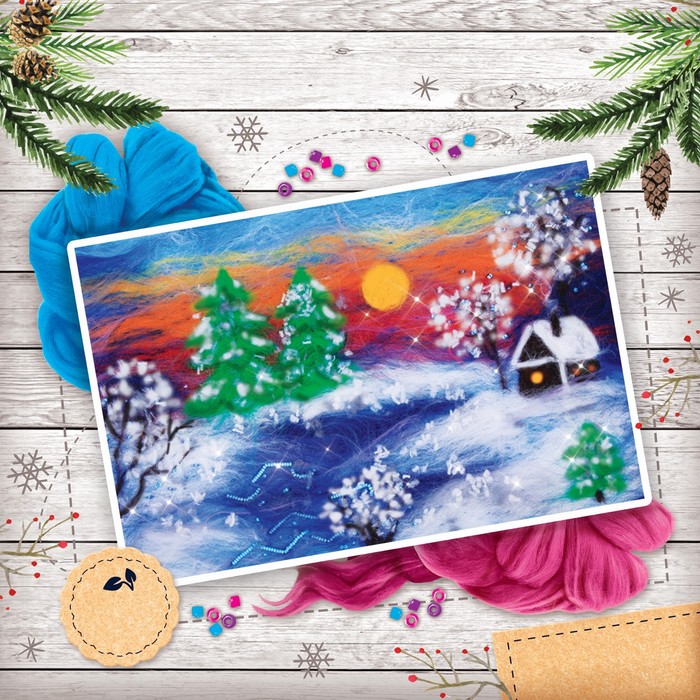 Живопись шерстью "Пейзаж"