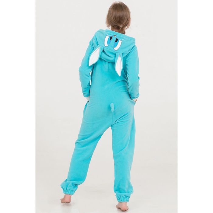 Комбинезон-кигуруми детский "Зайчик Лапа бирюзовый", рост 116 см