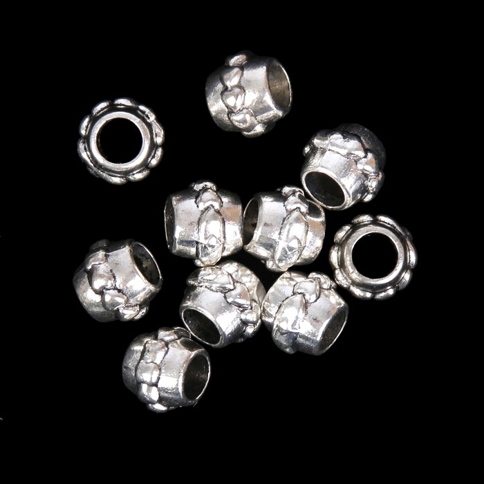 Набор бусин для творчества металл "Цепь из сердец" набор 10 шт 1х0,8 см