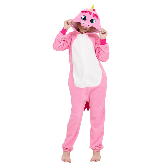 Комбинезон-кигуруми детский "Розовый единорог", рост 128 см