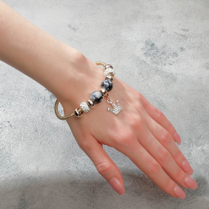 Браслет "Марджери" на нити, корона, цветной