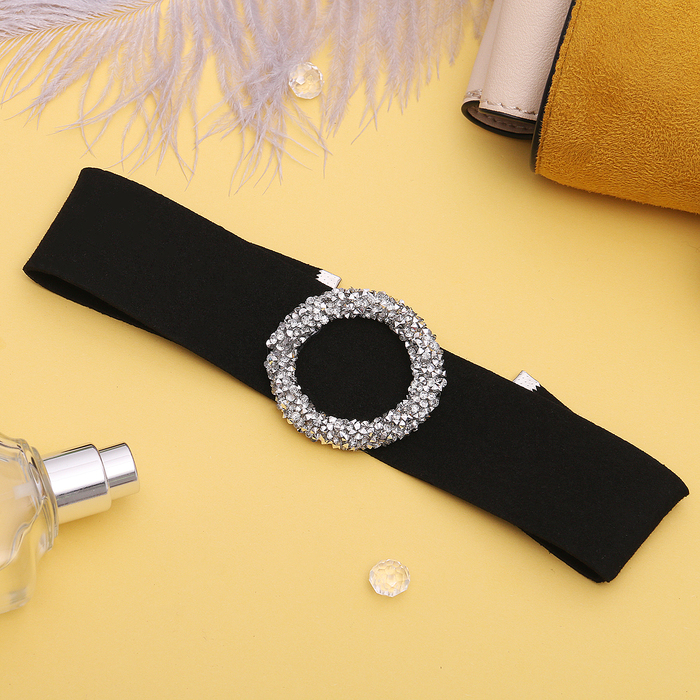 Чокер "Шанталь" кольцо, цвет серебряно-чёрный