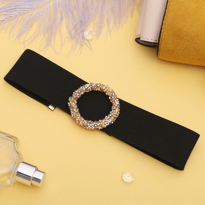 Чокер "Шанталь" кольцо, цвет чёрно-золотой