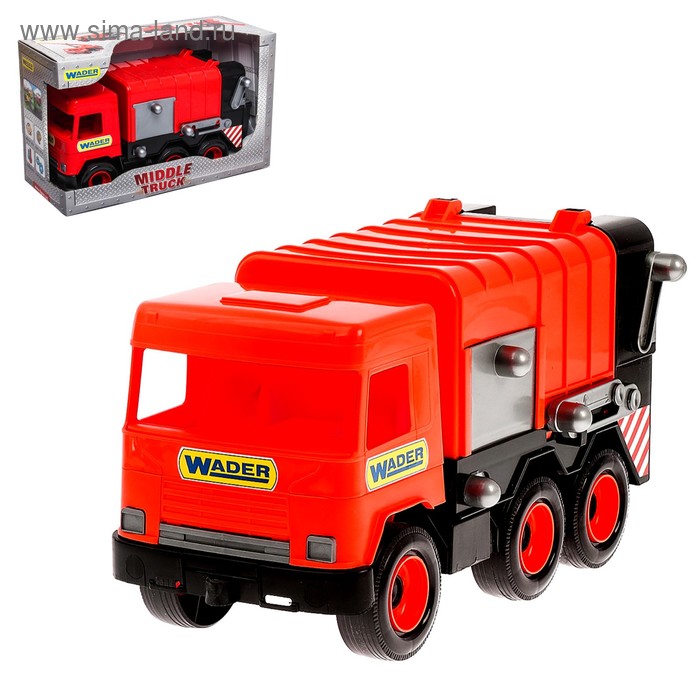 wader автомобиль middle truck кран city Автомобиль-мусоровоз Middle Truck, красный