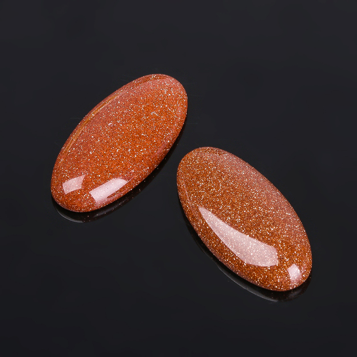 Кабошон "Авантюрин коричневый" овал 14*29мм (набор 2шт)