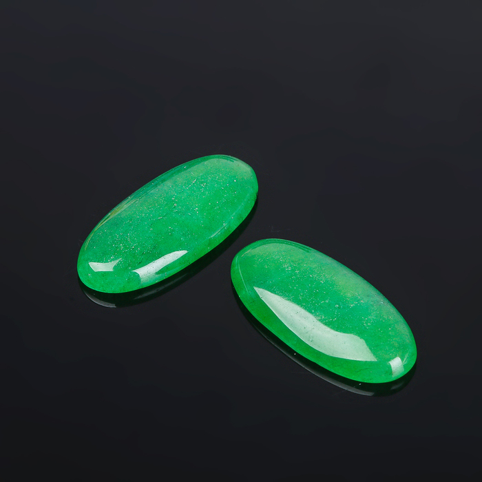 Кабошон "Хризопраз" овал 14*29мм (набор 2шт)