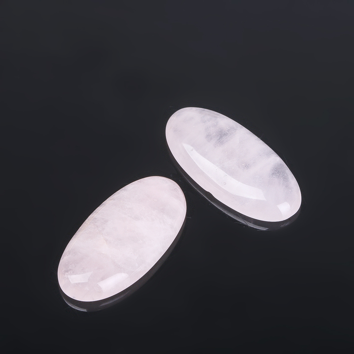 Кабошон "Кварц розовый" овал 14*29мм (набор 2шт)