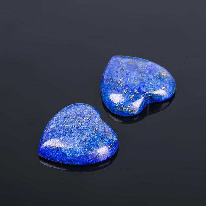 Кабошон "Лазурит" сердце 20*20мм (набор 2шт)
