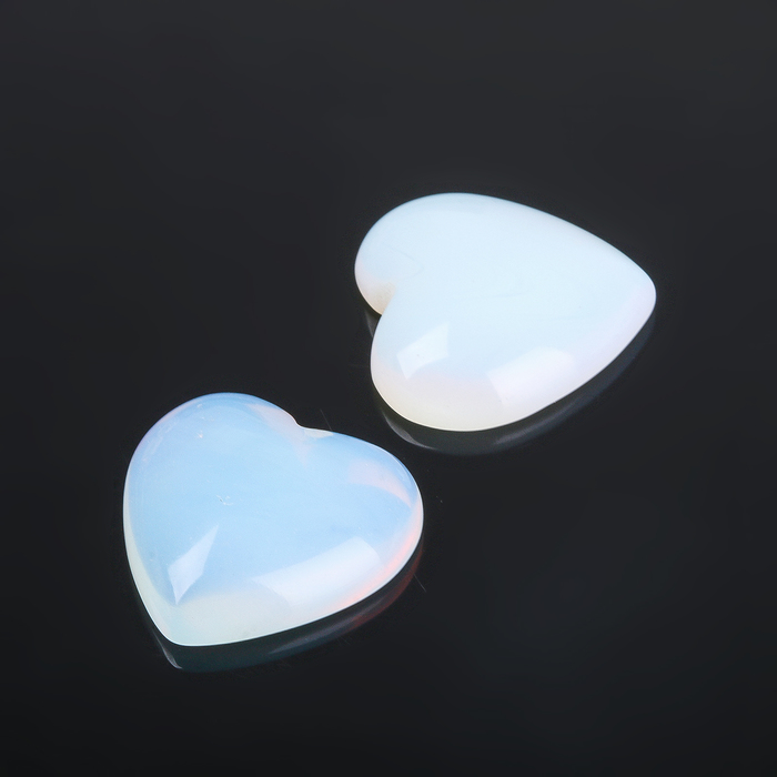 Кабошон "Лунный камень" сердце 20*20мм (набор 2шт)