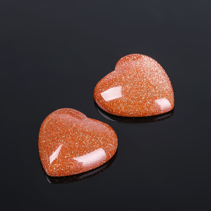 Кабошон "Авантюрин коричневый" сердце 20*20мм (набор 2шт)