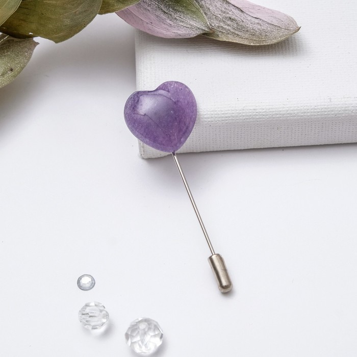 Кабошон "Аметист" сердце 20*20мм (набор 2шт)