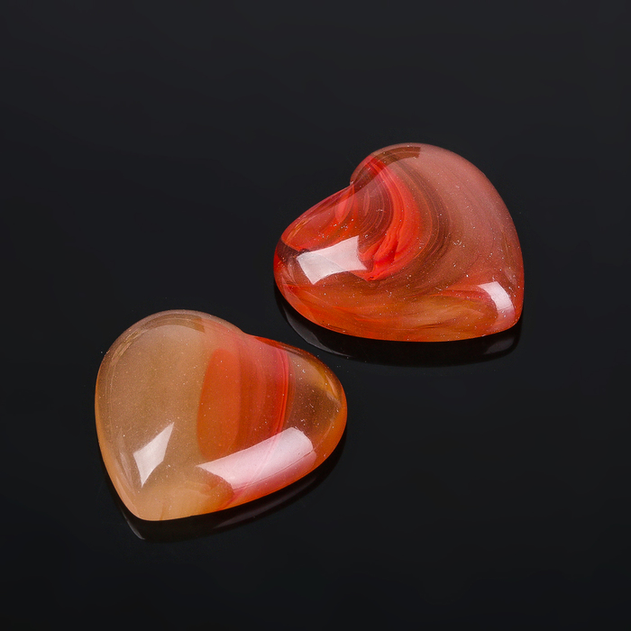 Кабошон "Сердолик" сердце 20*20мм (набор 2шт)