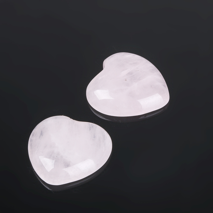 Кабошон "Кварц розовый" сердце 20*20мм (набор 2шт)