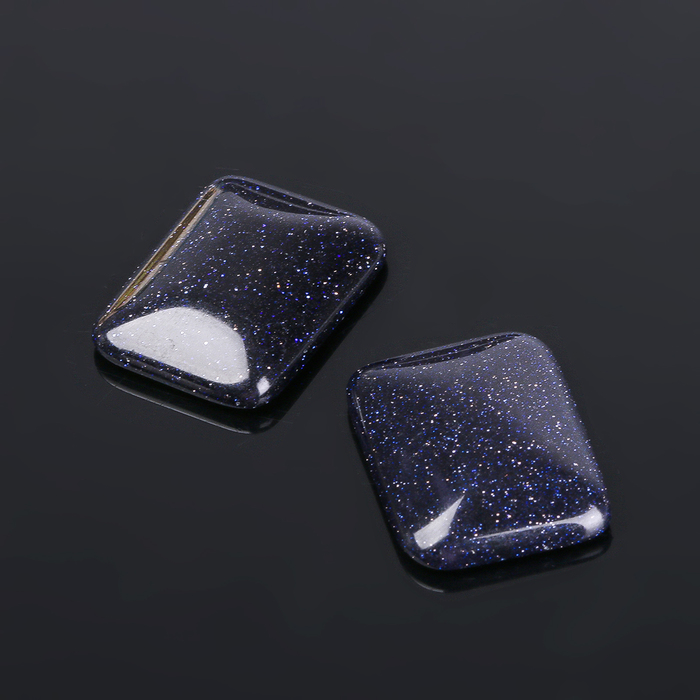 Кабошон "Авантюрин синий" прямоугольник 18*24мм (набор 2шт)