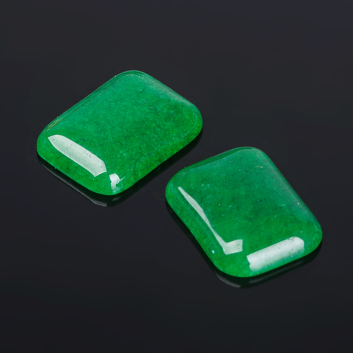 Кабошон "Хризопраз" прямоугольник 18*24мм (набор 2шт)