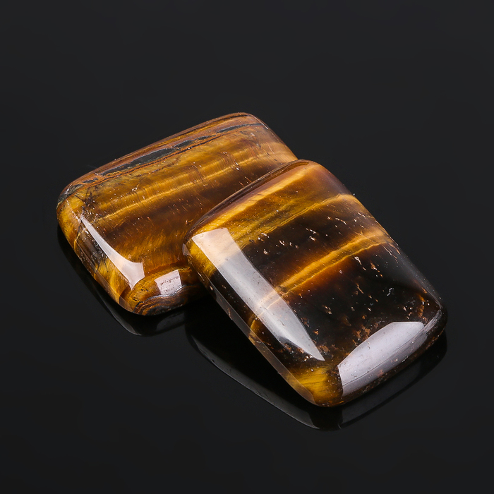 Кабошон "Тигровый глаз" прямоугольник 18*24мм (набор 2шт)