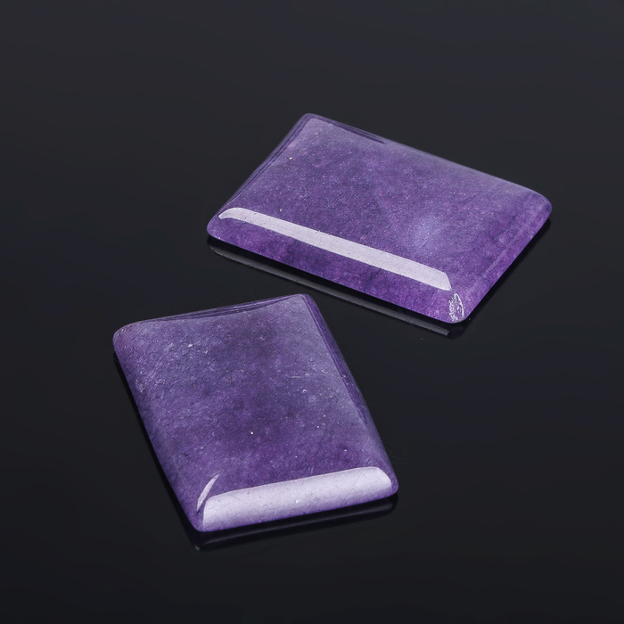 Кабошон "Аметист" прямоугольник 25*35мм (набор 2шт)