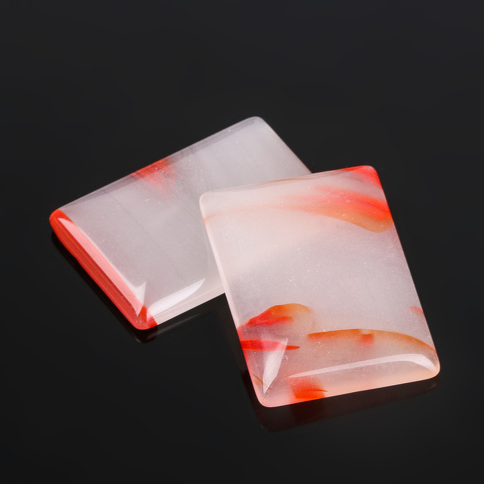 Кабошон "Сердолик" прямоугольник 25*35мм (набор 2 шт)