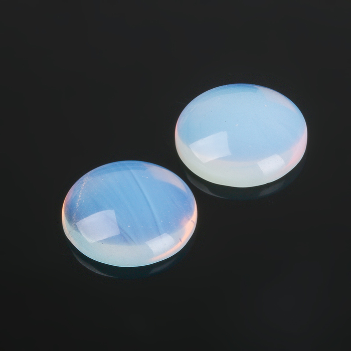 Кабошон "Лунный камень" круг 18мм (набор 2 шт)