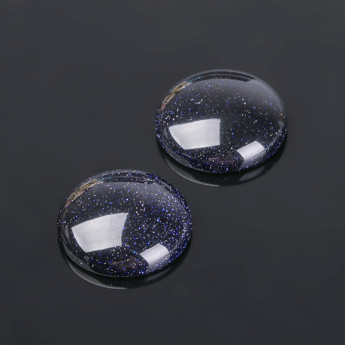 Кабошон "Авантюрин синий" круг 18мм (набор 2шт)