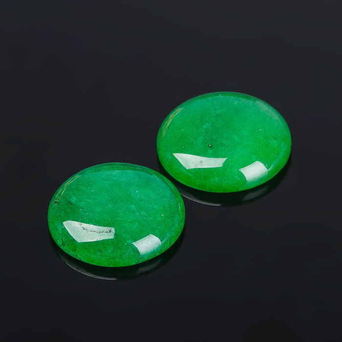 Кабошон "Хризопраз" круг 18мм (набор 2шт)