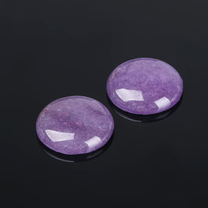 Кабошон Аметист" круг 18мм (набор 2 шт)