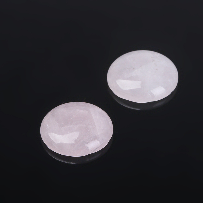 Кабошон "Кварц розовый" круг 18мм (набор 2 шт)