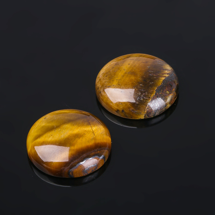 Кабошон "Тигровый глаз" круг 18мм (набор 2шт)