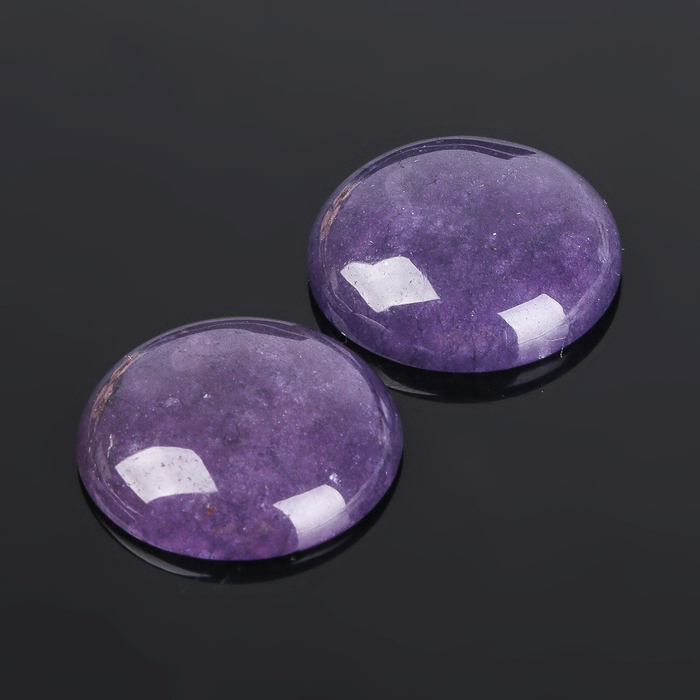 Кабошон "Аметист" круг 25мм (набор 2шт)