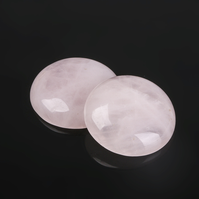 Кабошон "Кварц розовый" круг 25мм (набор 2шт)