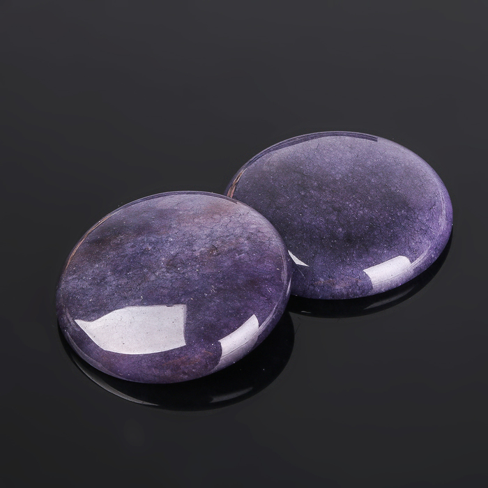 Кабошон "Аметист" круг 35мм (набор 2шт)