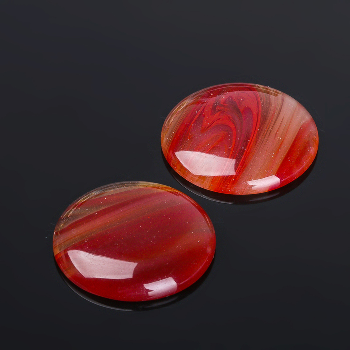 Кабошон "Сердолик" круг 35мм (набор 2шт)