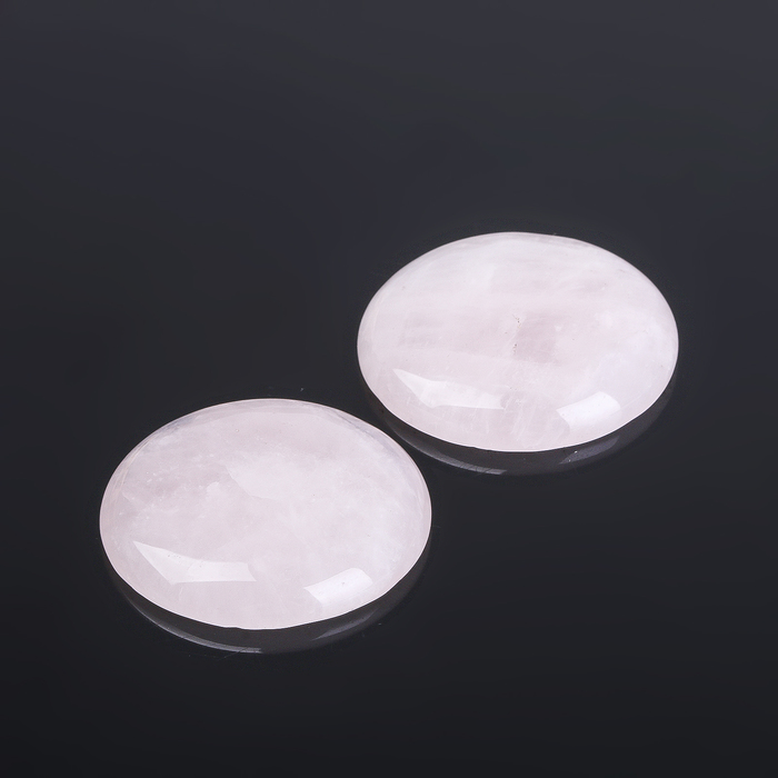 Кабошон "Кварц розовый" круг 35мм (набор 2 шт)