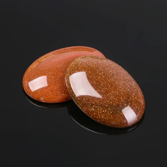 Кабошон "Авантюрин коричневый" овал 18*25мм (набор 2шт)